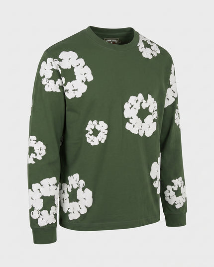 Denim Tears Long Sleeve Green — 3/4 studio angle