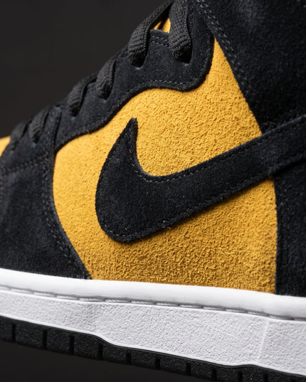 Nike SB Dunk High Reverse Goldenrod — Premium detail close-up