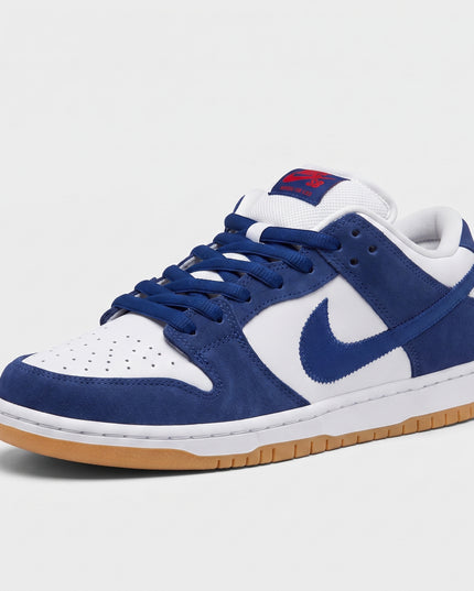 Nike SB Dunk Low Dodgers — 3/4 studio angle
