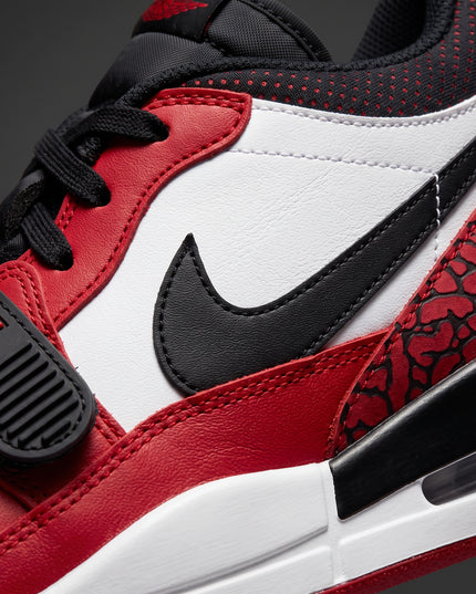 Jordan Legacy 312 Low Chicago Red — Premium detail close-up