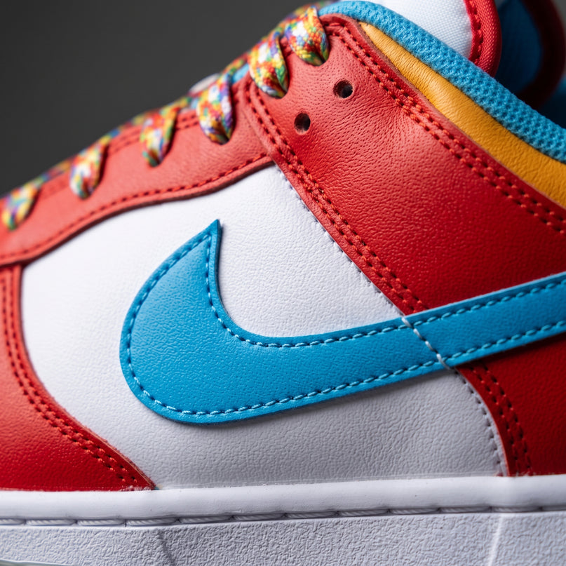 Nike Dunk Low Fruity Pebbles — Premium detail close-up