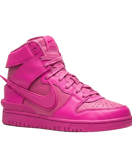Nike Dunk High x AMBUSH Fuchsia — 3/4 studio angle