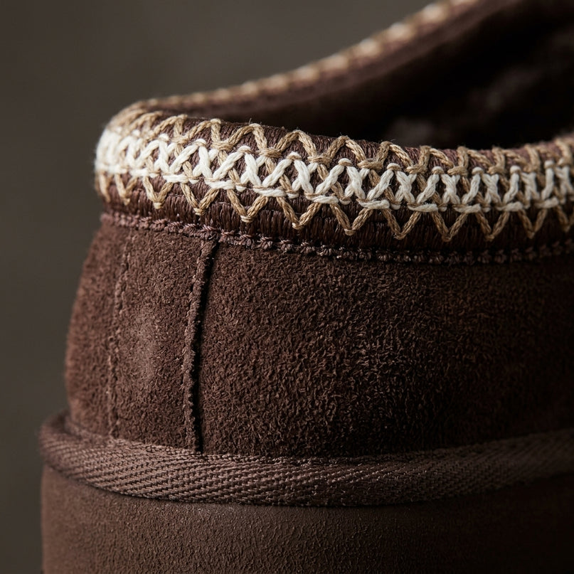 UGG Tasman Dusted Cacao — Premium detail close-up