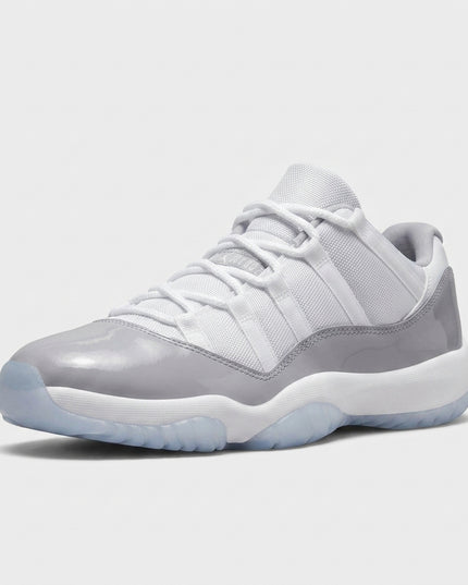 Jordan 11 Retro Low Cement Grey — 3/4 studio angle