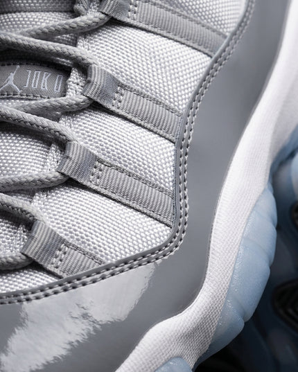 Jordan 11 Retro Low Cement Grey — Premium detail close-up