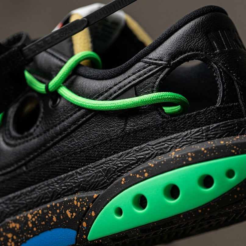 Blazer Low Off White Electro Green — Premium detail close-up