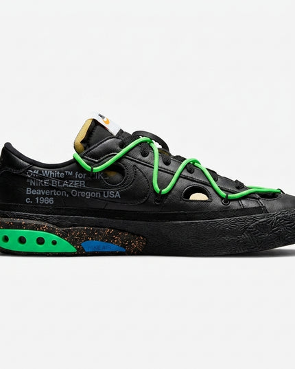 Blazer Low Off White Electro Green — Side profile