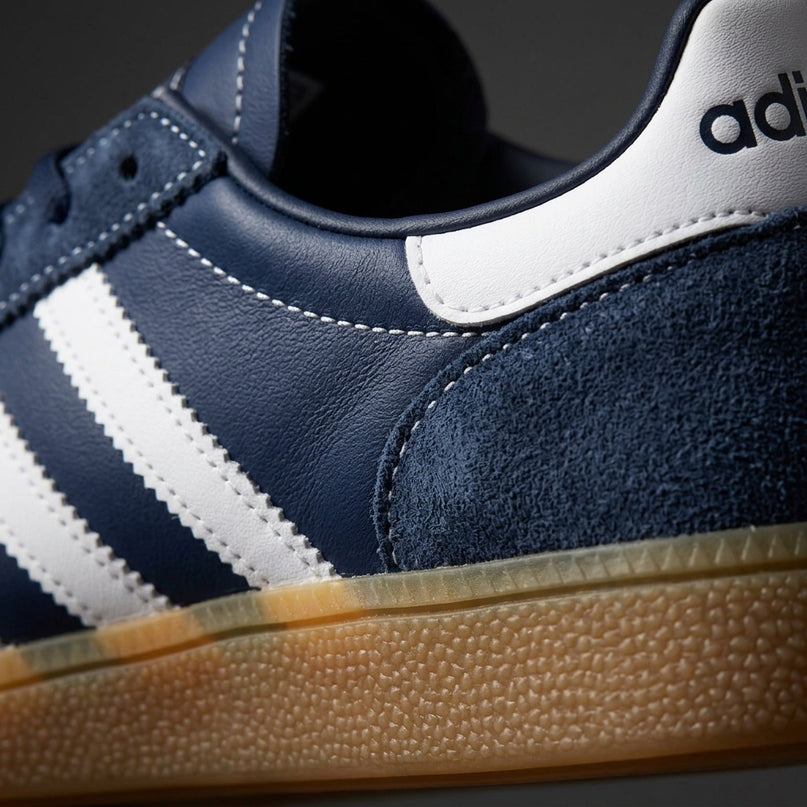 Sporty & Rich x Adidas Hanball Spezial Azul — Premium detail close-up