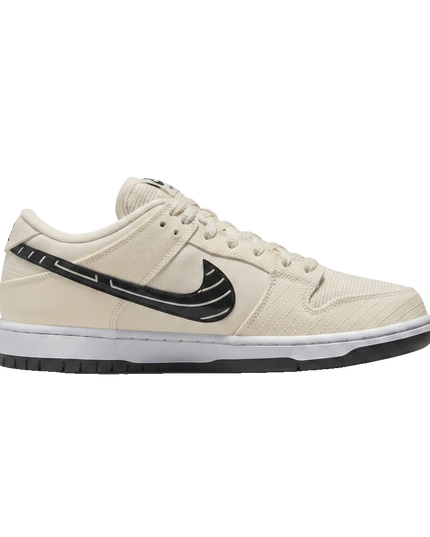 Dunk SB Low Albino & Preto Fossil — Side profile