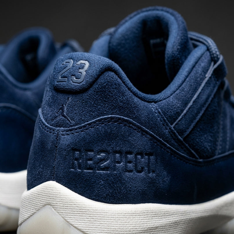 Jordan 11 Retro Low Derek Jeter RE2PECT — Premium detail close-up