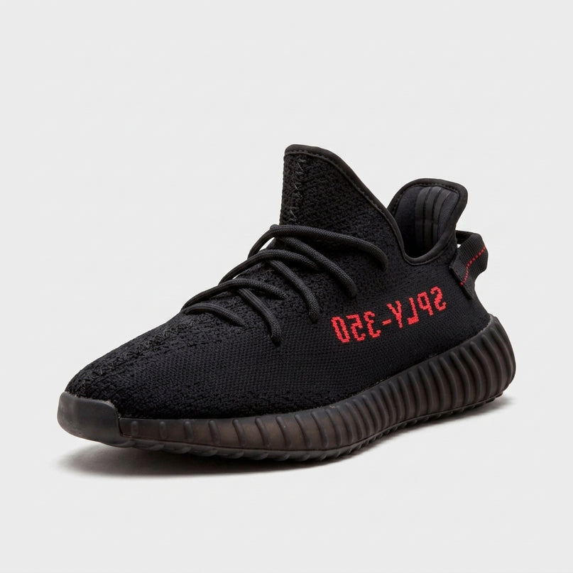 Yeezy 350 Core black — 3/4 studio angle