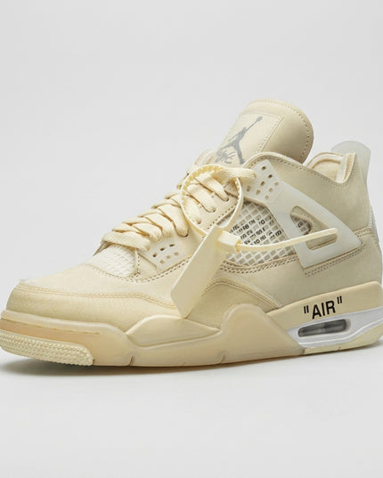 Jordan 4 Off White Sail — 3/4 studio angle
