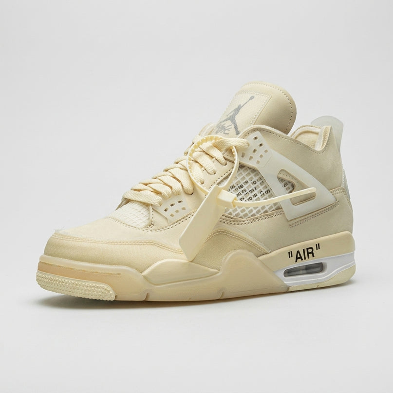 Jordan 4 Off White Sail — 3/4 studio angle