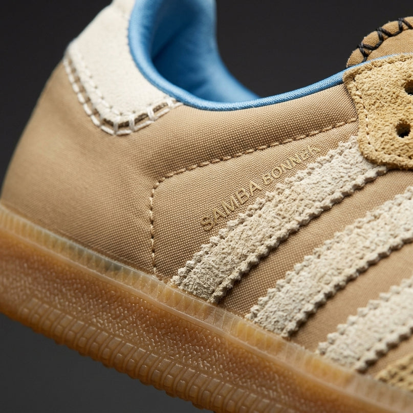 Adidas Samba Wales Bonner Nylon Desert Sand — Premium detail close-up