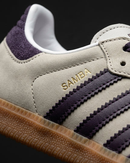 Adidas Samba Putty Grey — Premium detail close-up