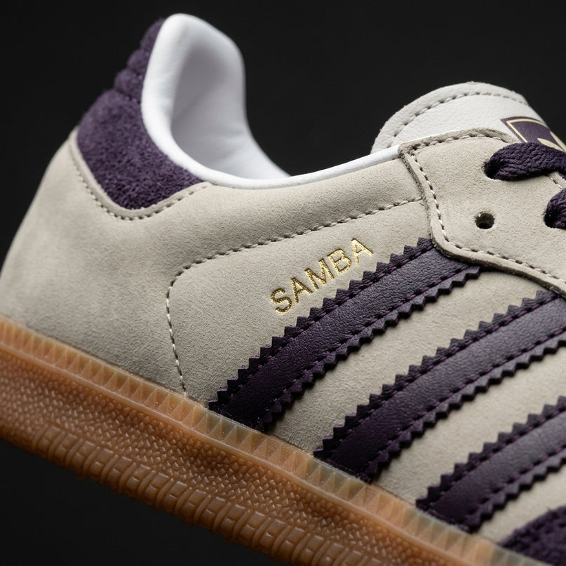 Adidas Samba Putty Grey — Premium detail close-up