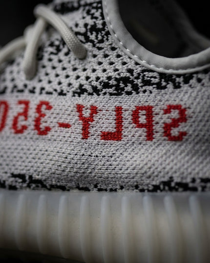 Yeezy 350 zebra — Premium detail close-up