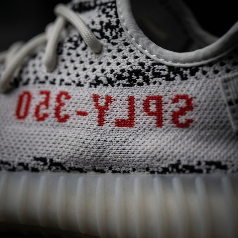 Yeezy 350 zebra — Premium detail close-up