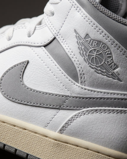 Jordan 1 mid neutral grey — Premium detail close-up