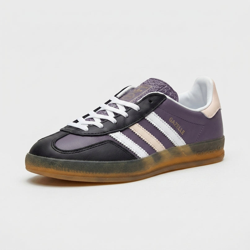 Adidas Gazelle Indoor Shadow Violet Wonder Quartz — 3/4 studio angle