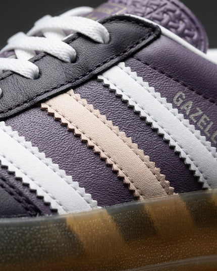 Adidas Gazelle Indoor Shadow Violet Wonder Quartz — Premium detail close-up