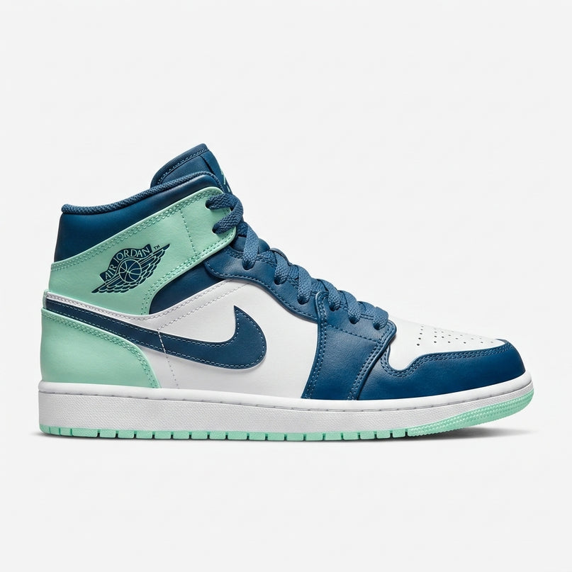 Jordan 1 Mid Mystic Navy Mint — Side profile