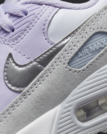 Air max 90 white/silver/violet — Premium detail close-up