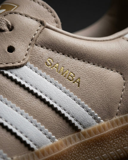 Adidas Samba OG Wonder Taupe — Premium detail close-up