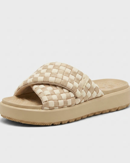 Jordan Sophia slide beige W — 3/4 studio angle