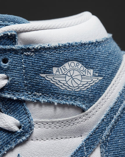 Air Jordan 1 High OG Border Blue Denim (PS) — Premium detail close-up