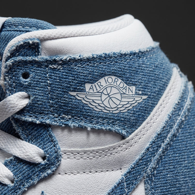Air Jordan 1 High OG Border Blue Denim (PS) — Premium detail close-up