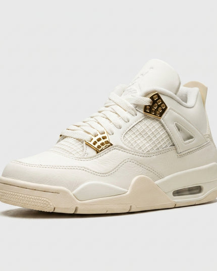 Jordan 4 Metallic Gold — 3/4 studio angle