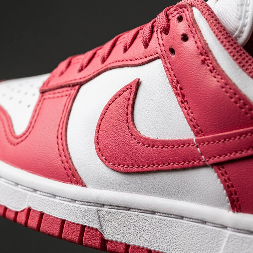 Nike dunk low archeo pink — Premium detail close-up