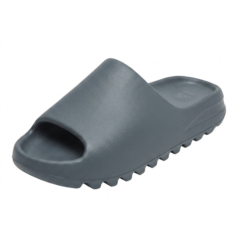Yeezy Slide Slate Grey — 3/4 studio angle