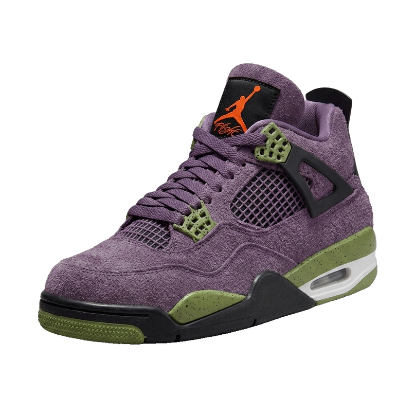 Jordan 4 Canyon Purple — 3/4 studio angle