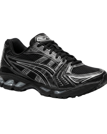 ASICS GEL-KAYANO 14 Black/Pure Silver — 3/4 studio angle