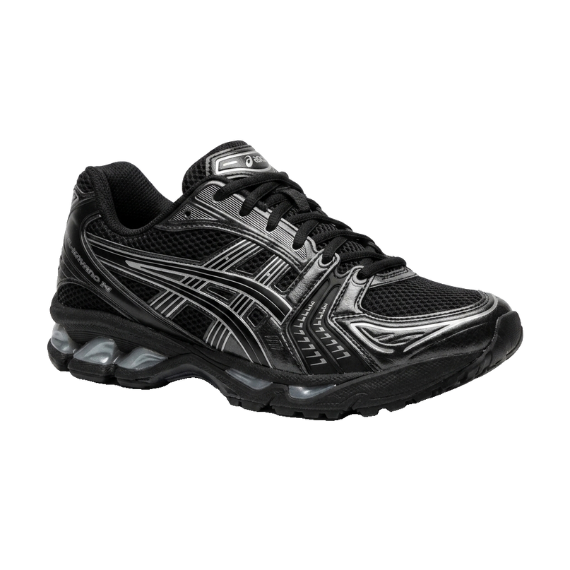 ASICS GEL-KAYANO 14 Black/Pure Silver — 3/4 studio angle