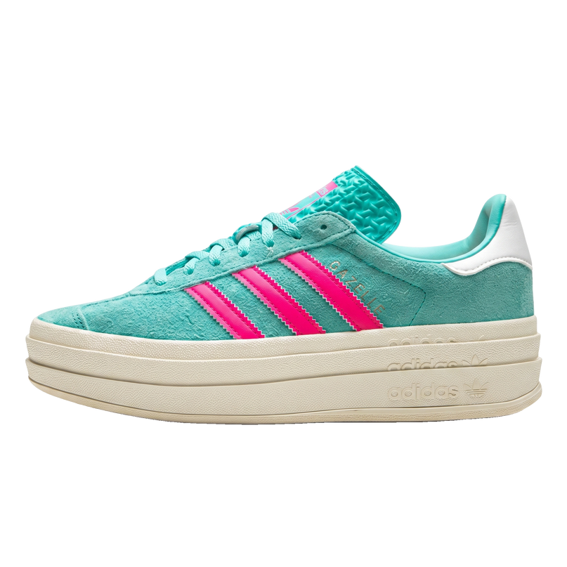 Adidas Gazelle Bold Flash Aqua Lucid Pink — Hero limpia