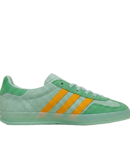 Adidas Gazelle Indoor Hazy Green Yellow — Side profile