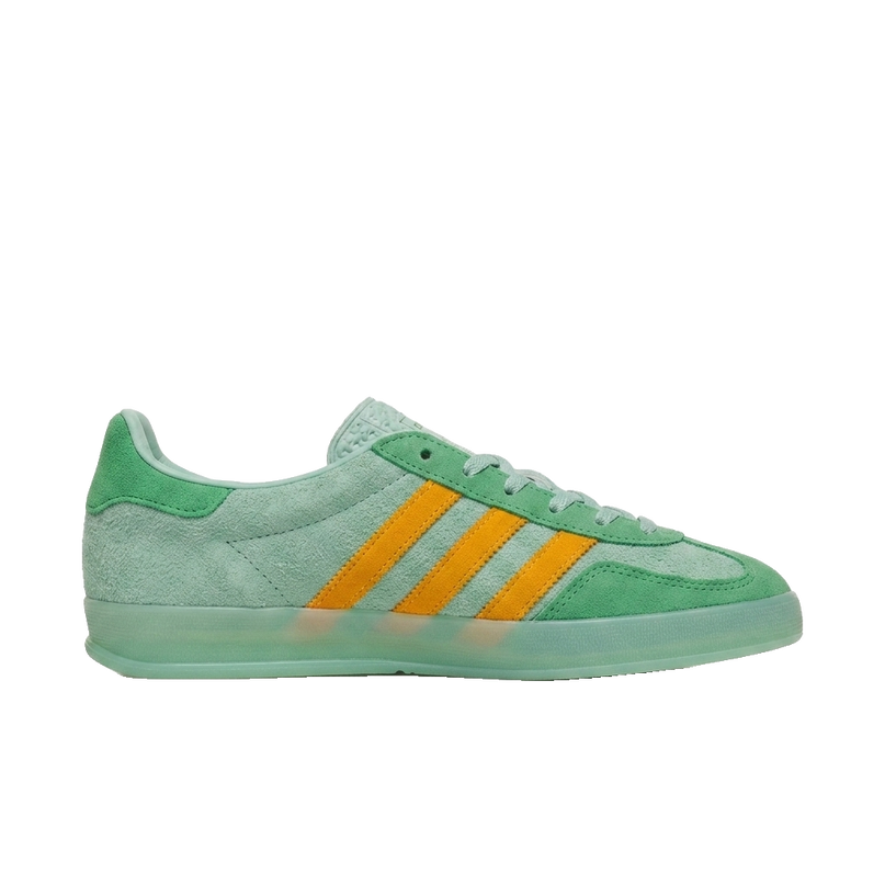 Adidas Gazelle Indoor Hazy Green Yellow — Side profile