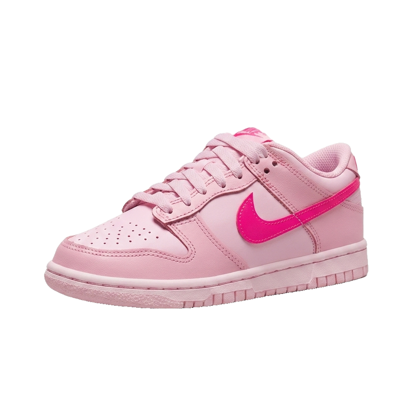 Dunk Low Triple Pink — 3/4 studio angle