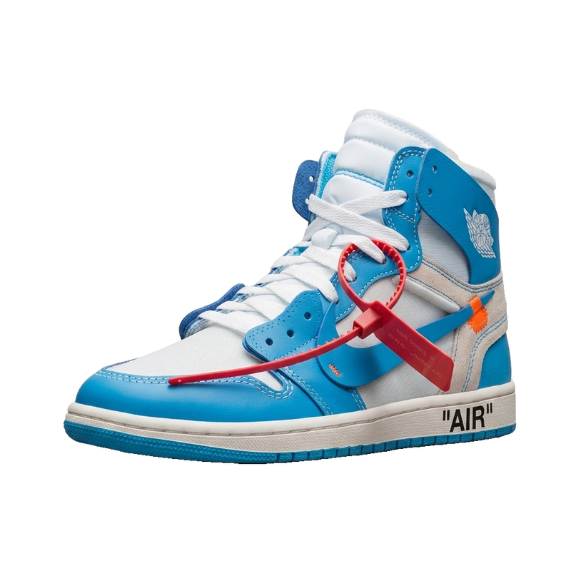 Off-White x Air Jordan 1 High OG University Blue — 3/4 studio angle