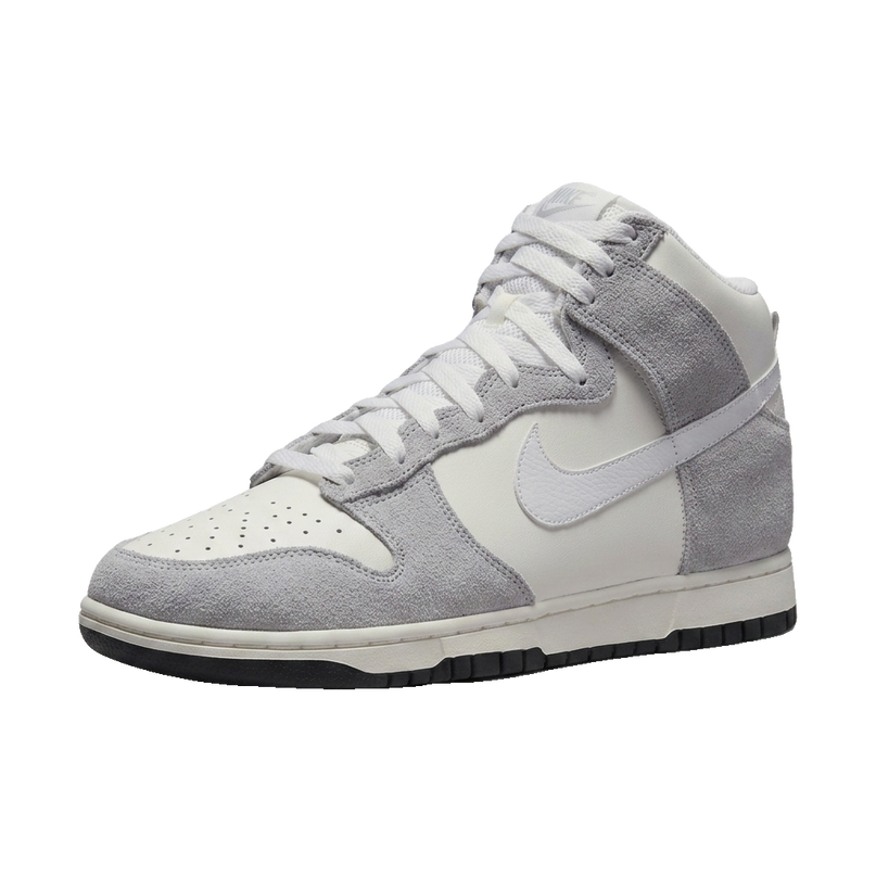 Nike Dunk High Pure Platinum — 3/4 studio angle