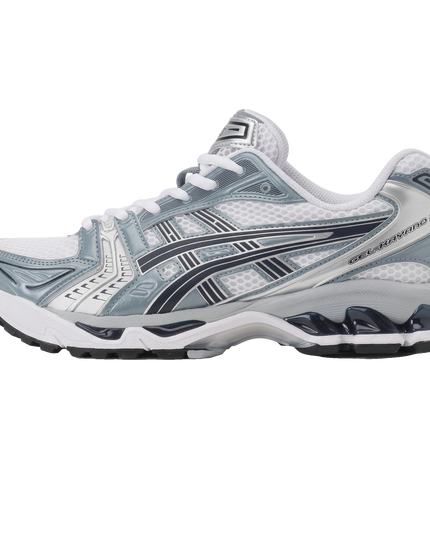 ASICS GEL-KAYANO 14 White/Fjord Grey — Hero limpia