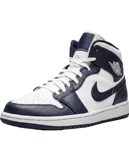 Jordan 1 Mid Obsidian — 3/4 studio angle
