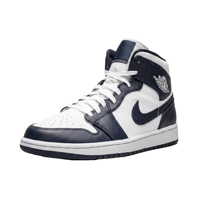 Jordan 1 Mid Obsidian — 3/4 studio angle