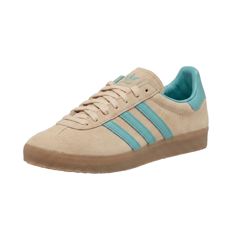 Adidas Gazelle 85 Crystal Sand — 3/4 studio angle