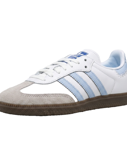 Adidas Samba White Blue (GS) — 3/4 studio angle
