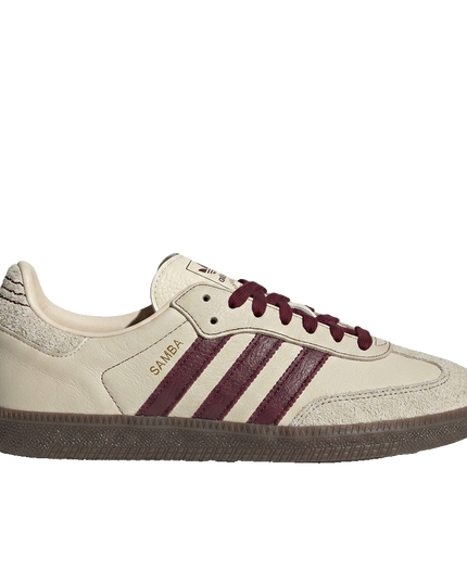Adidas Samba Maroon Beige — Side profile