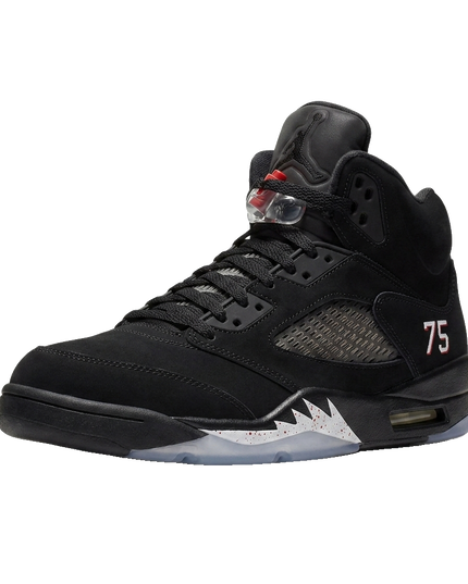 Jordan 5 Paris PSG Black — 3/4 studio angle